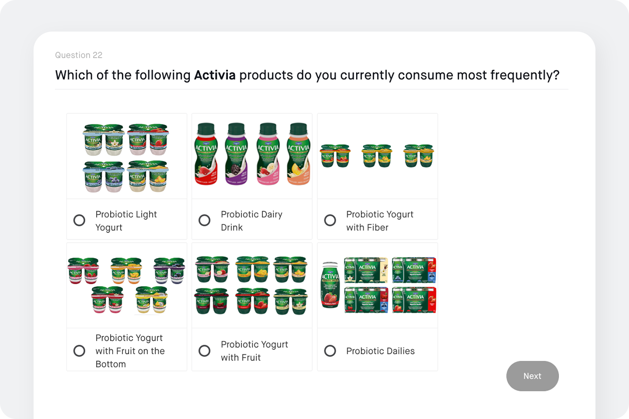 chart screenshot for a satisfaction tracking study