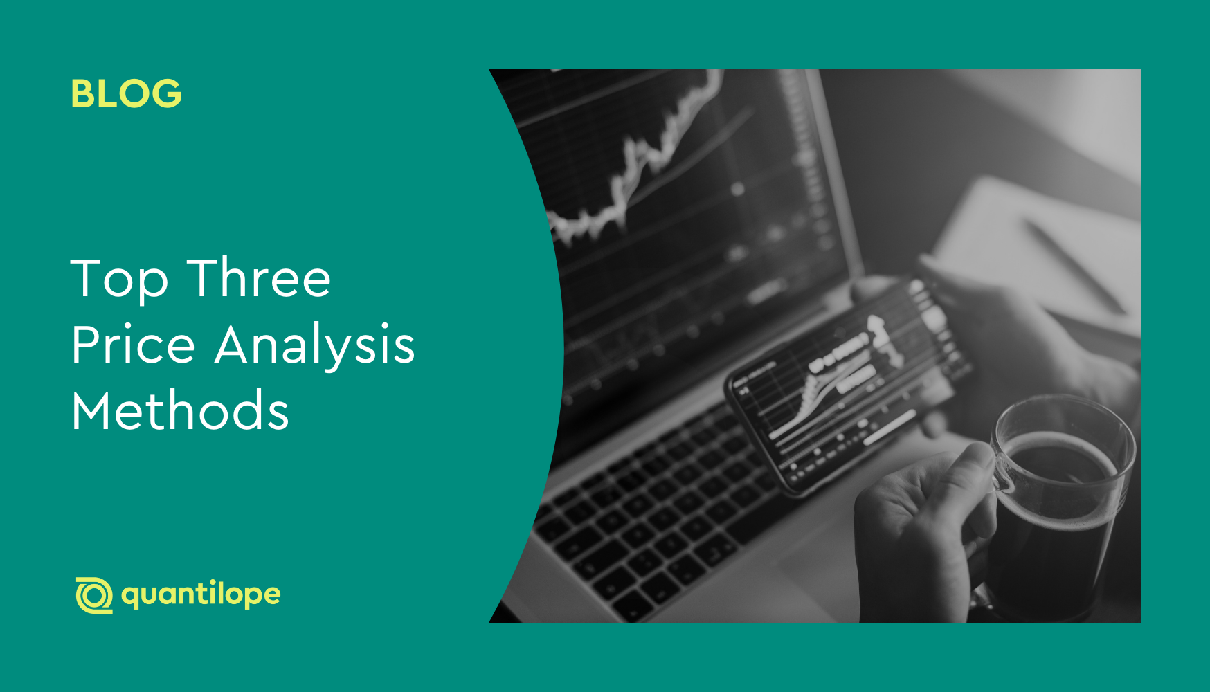 green blog background with title on the left and black and white image of a computer screen with analysis graphs on the right