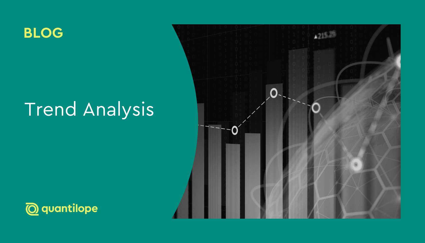 green blog background with title on left and black and white photo of trend chart on the right